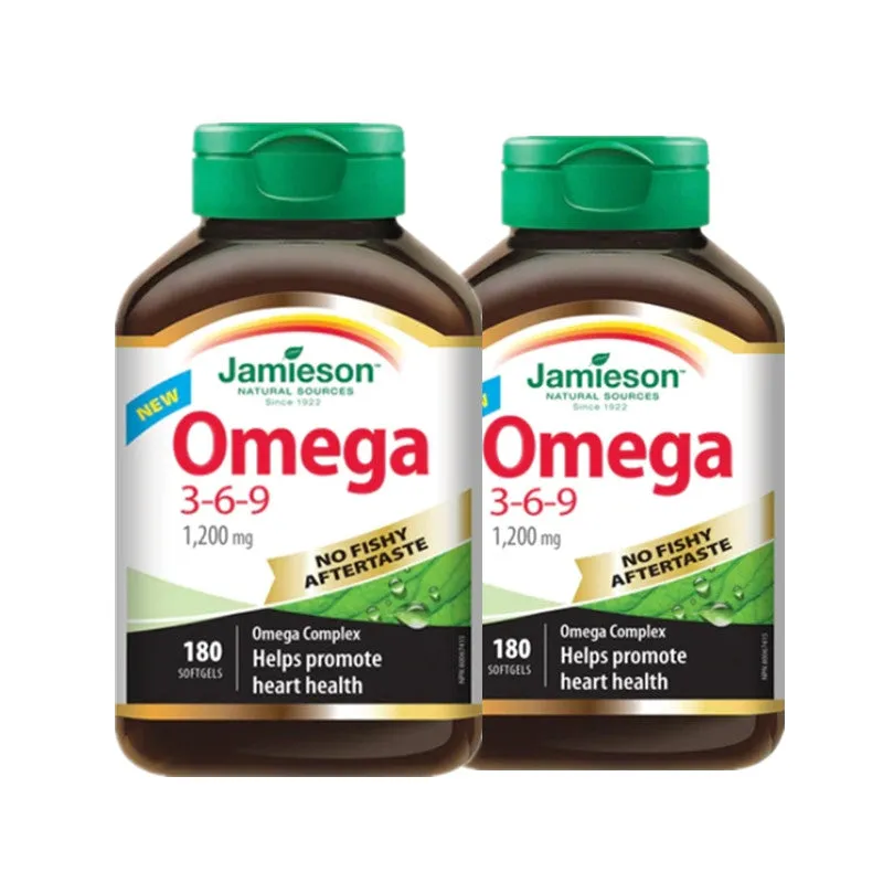 2 x Jamieson Omega 3-6-9 1200 mg 180 softgels Bundle