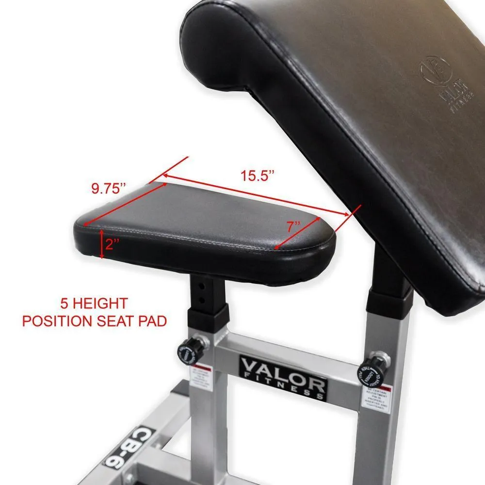 Adjustable Seated Preacher Curl Bench