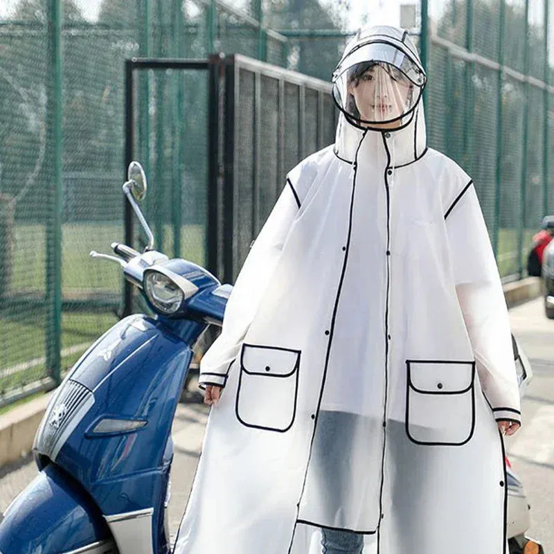 Adult Hooded Raincoat Outdoor Rainwear Transparent