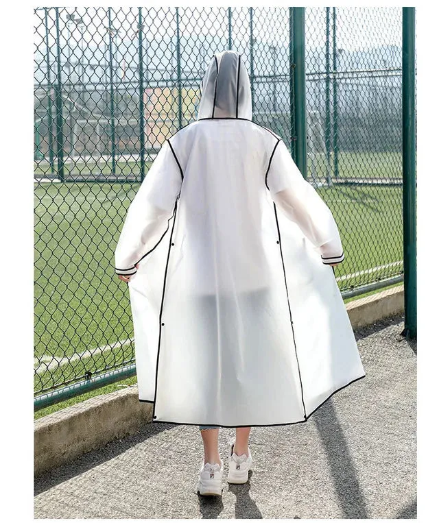 Adult Hooded Raincoat Outdoor Rainwear Transparent