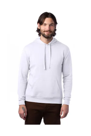 Alternative Mens Eco Cozy Fleece Hooded Sweatshirt Hoodie w/ Pouch Pocket - White