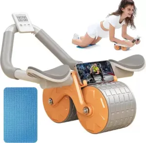 ALYV Automatic Rebound Abdominal Wheel with Elbow Support,Abs Workout For Women & Men Ab Exerciser  (Orange, Grey, White)