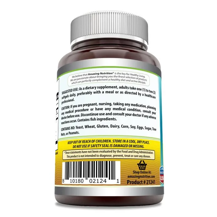 Amazing Omega Fish Oil | 1300 Mg | 180 Softgels | Lemon Flavor