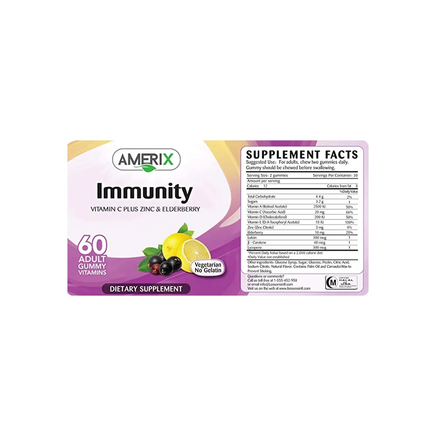 Amerix Adult Immunity Gummys 60 pieces