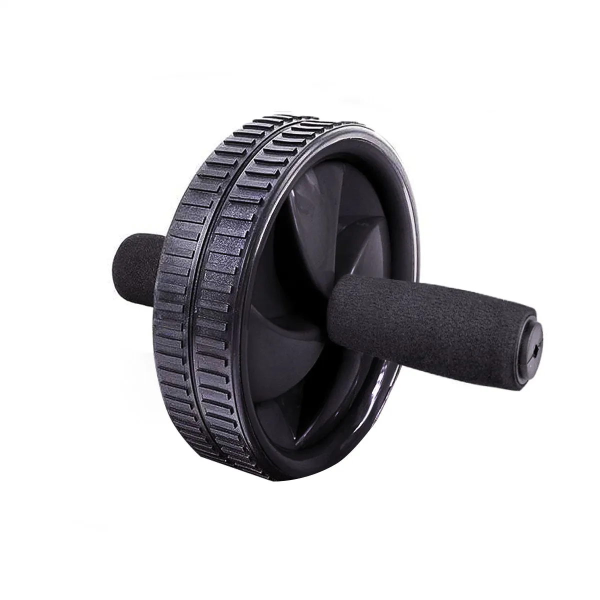 BLACK DUAL WHEEL ABDOMINAL EXERCISE AB ROLLER