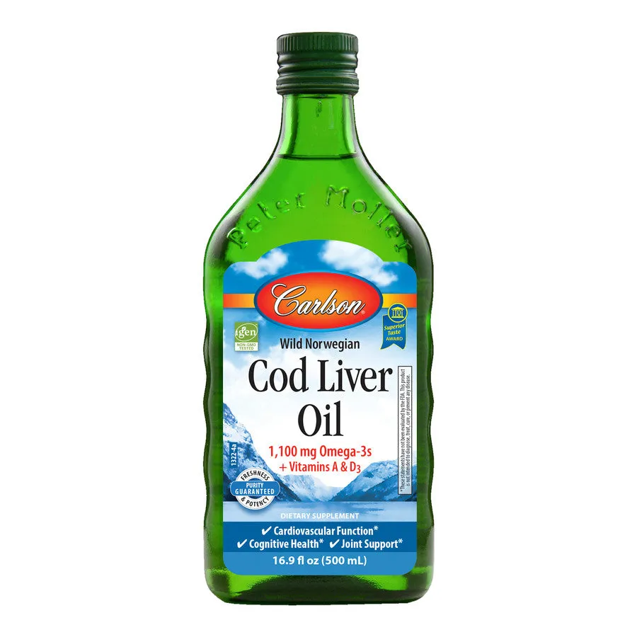 Carlson Norwegian Cod Liver Oil Unflavoured 500ml