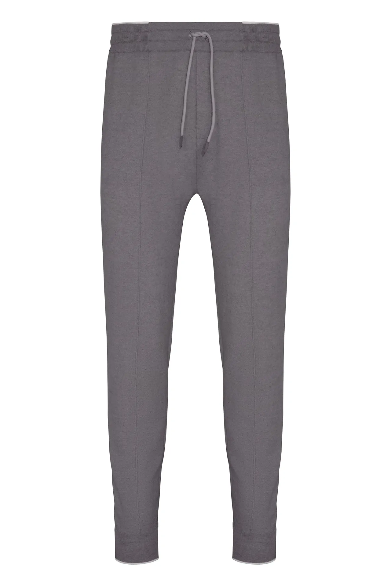 Cashmere-Blend Knit Hooded Sweater & Jogger in Medium Grey