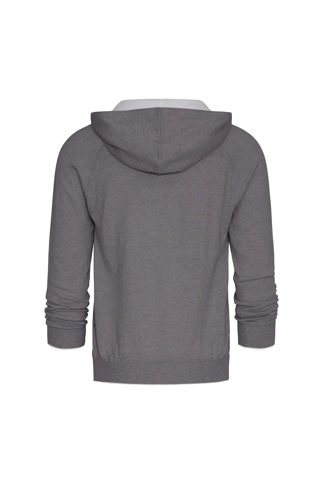 Cashmere-Blend Knit Hooded Sweater & Jogger in Medium Grey