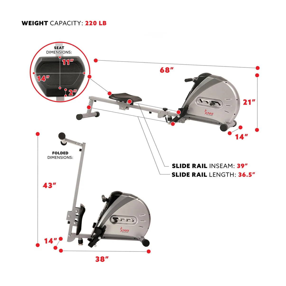 Elastic Cord Rowing Machine Bungee Resistance Rower