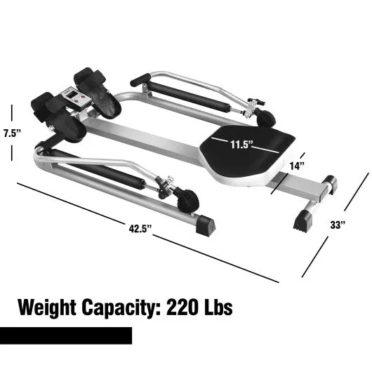 Exercise Adjustable Double Hydraulic Resistance Rowing Machine