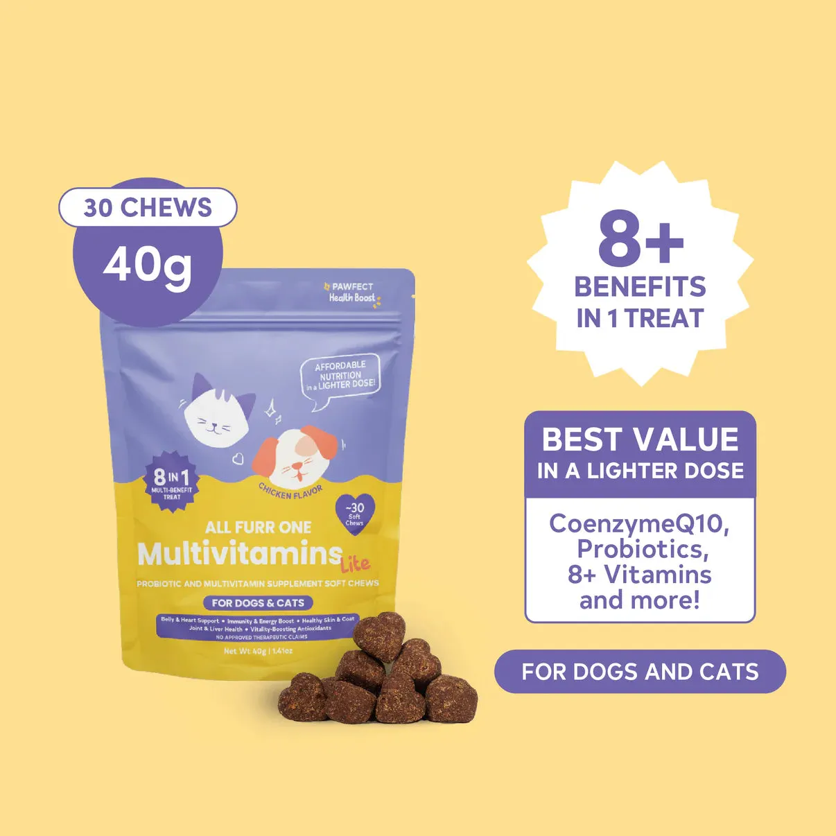 Floof Pets - All Furr One Dogs & Cats Multivitamins Lite