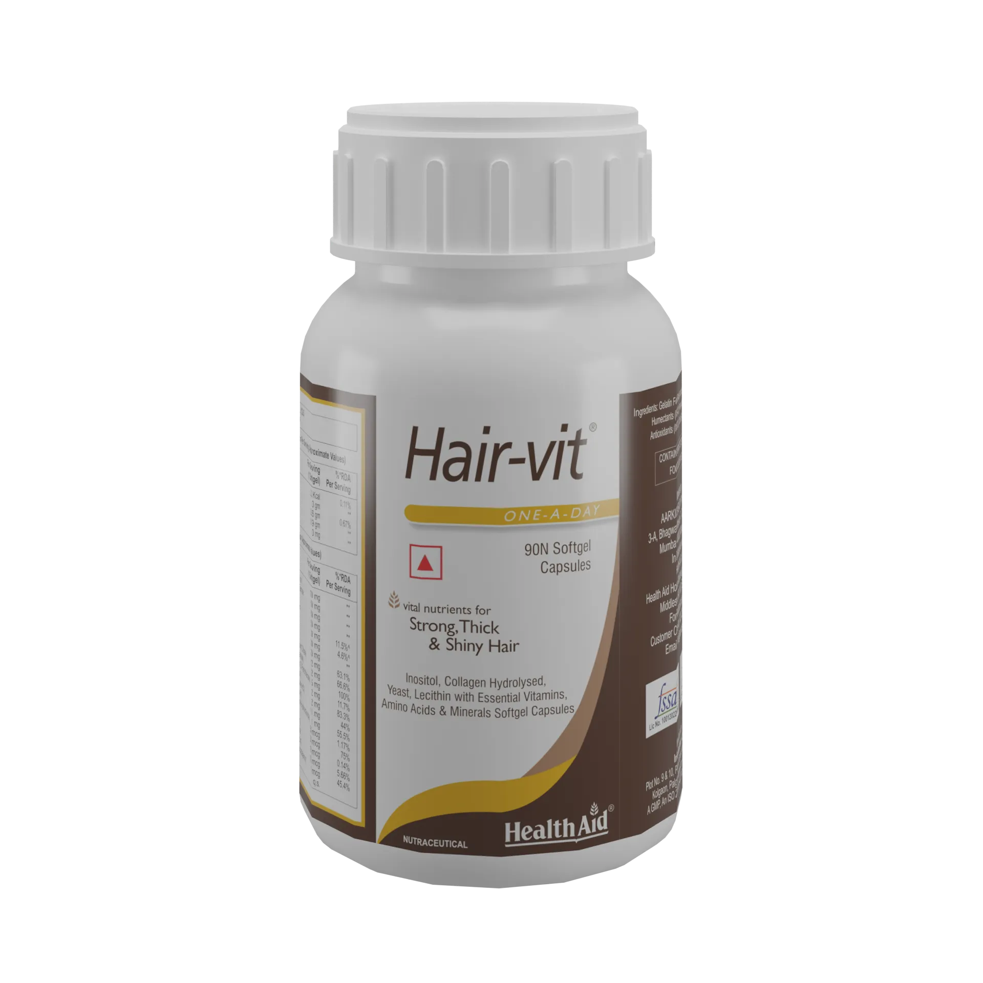 HealthAid I Hair-vit I Multivitamins for Hair I 90 Capsules