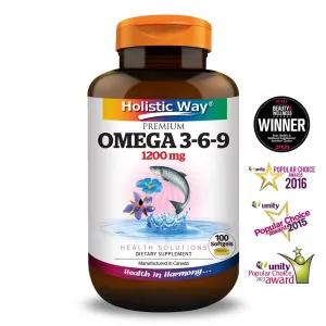 Holistic Way Premium Fish Oil Omega 3-6-9 1200mg (100 Softgels)