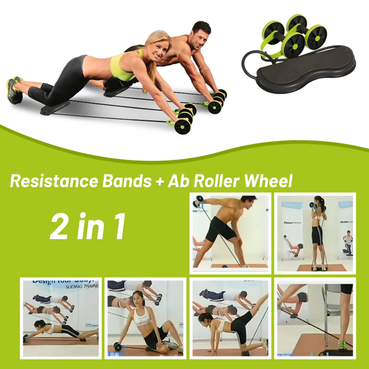 Home Exercise Equipment Rollers Four Wheels Exercise Equipment Core Pull Rope Ab