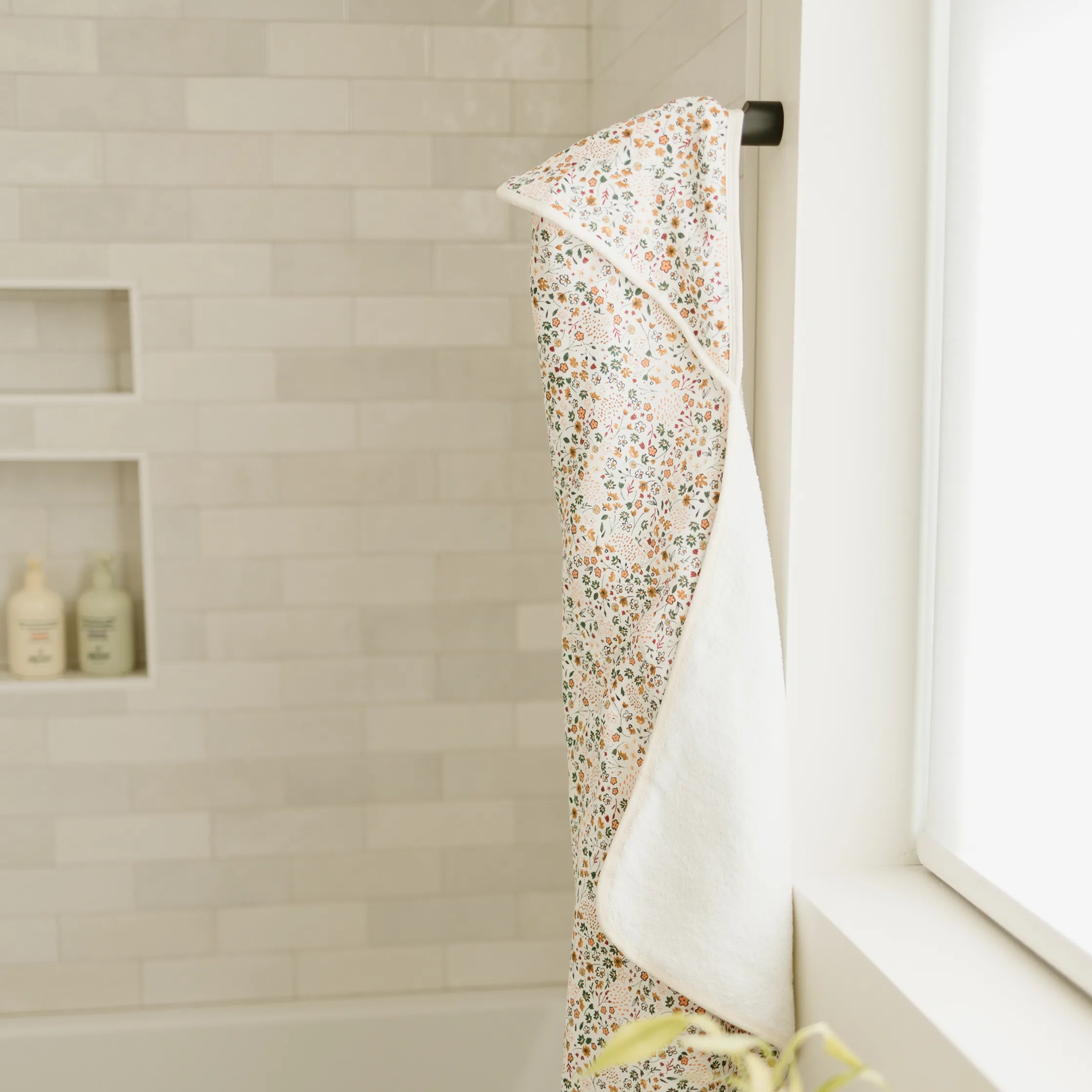 Infant Hooded Towel - Pressed Petals