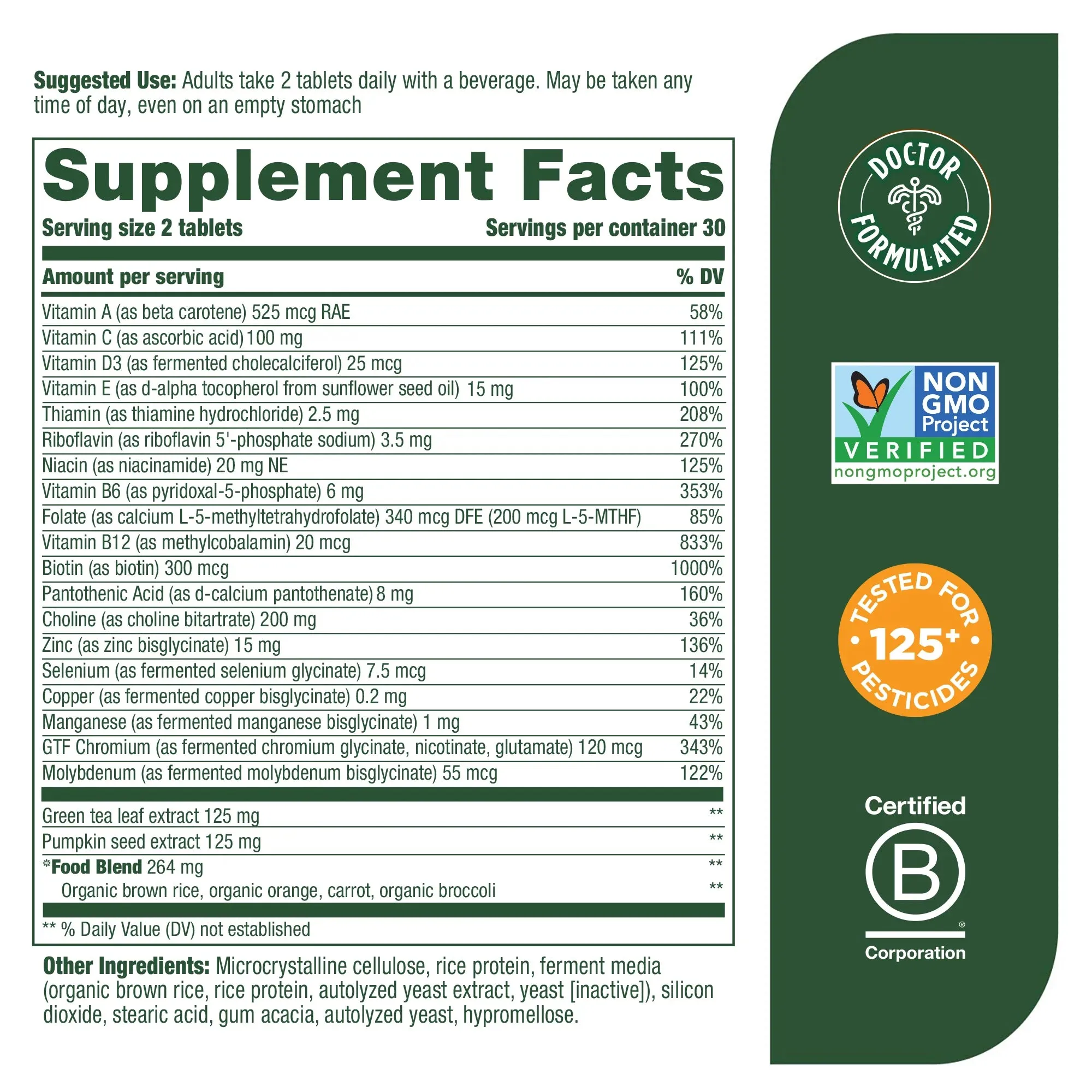 MegaFood Multivitamins Men 55  Advanced 60ct