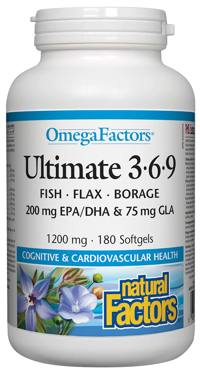 Natural Factors OmegaFactors Ultimate 3.6.9 1200mg 180 Softgels