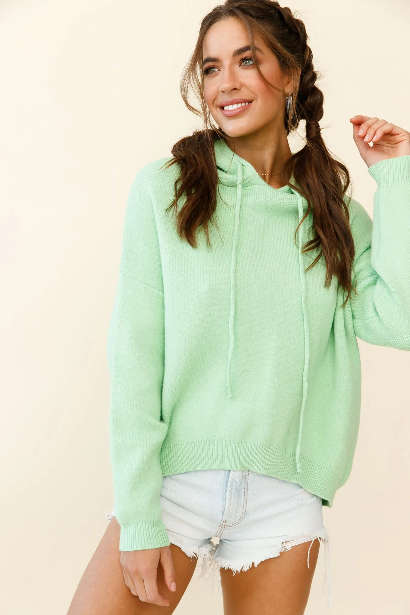 Nightrider Drop Sleeve Hooded Sweater Sage