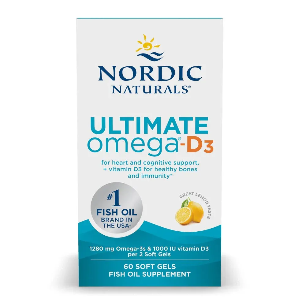 Nordic Naturals Ultimate Omega-D3 1000 mg - Lemon, 60 sgls.