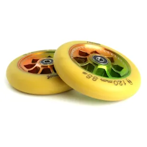 North Scooters Pentagon Rasta Wheels 120mm 85a - Rasta/Gum PU (Pair)