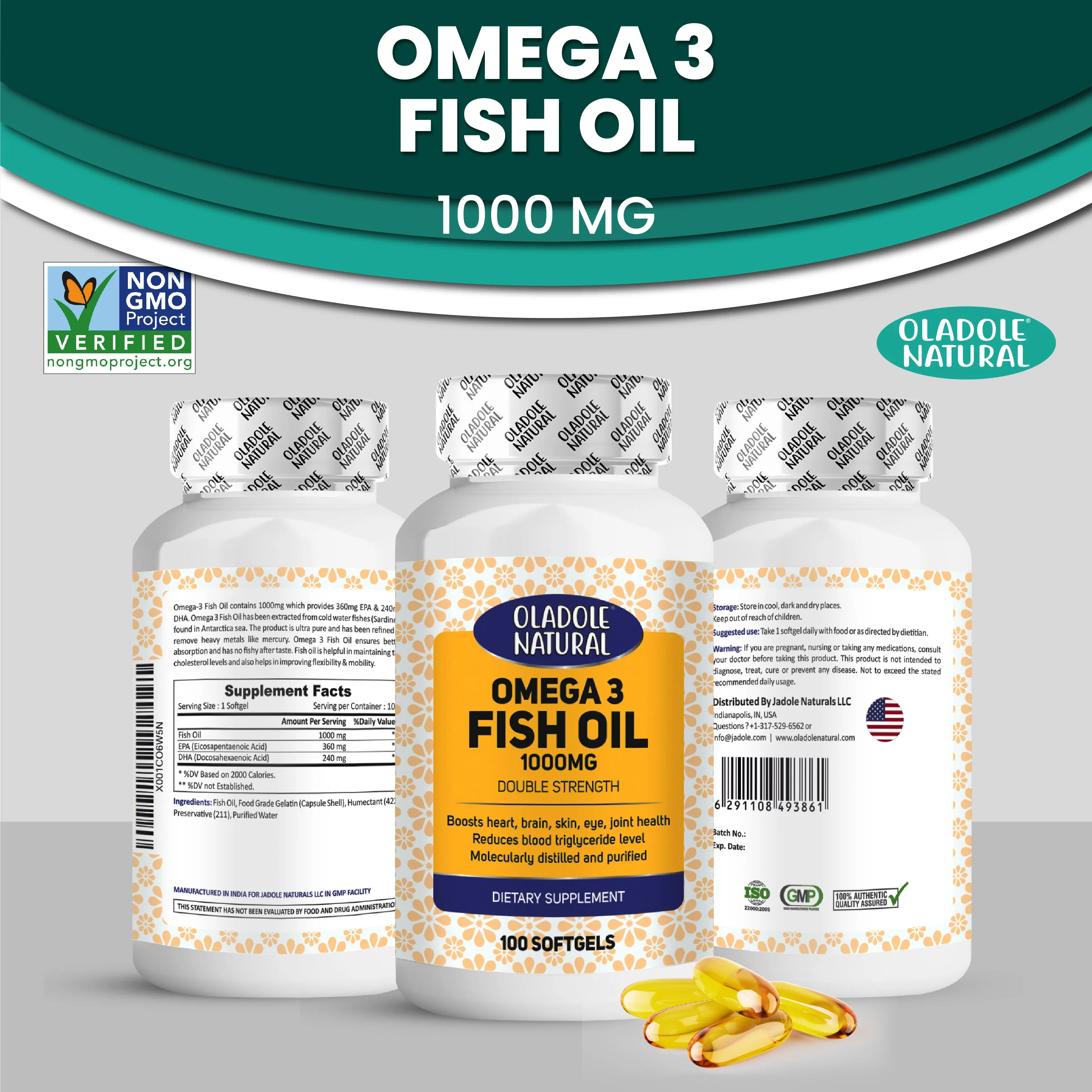 Omega 3 Fish Oil 1000mg 100 Softgel