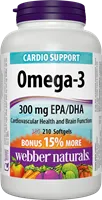 Omega-3 Fish Oils, 1000 mg (EPA 180, DHA 120), 180 softgels/BONUS! 180 30 softgels