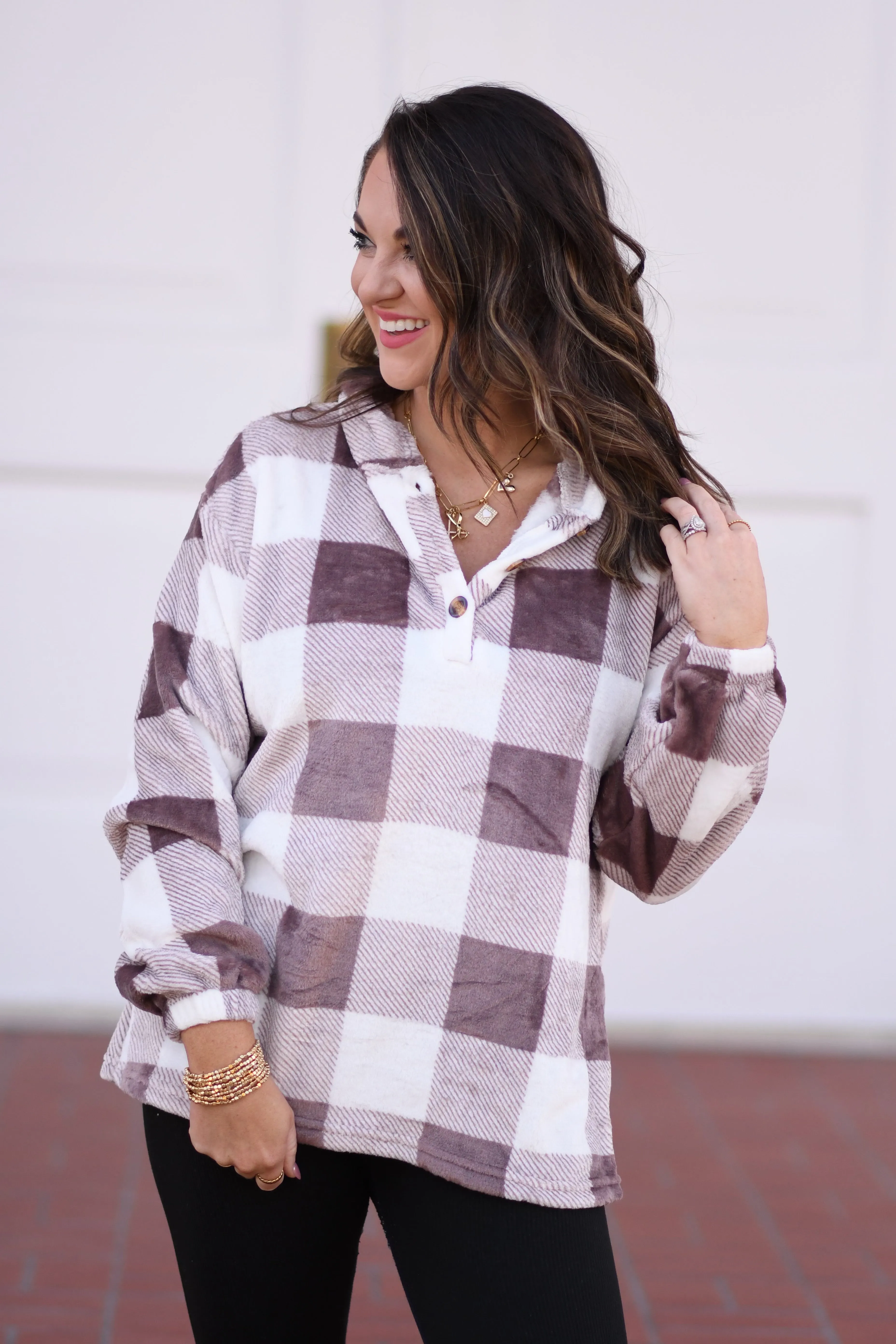 Pre-Order Brown Checkered Pullover