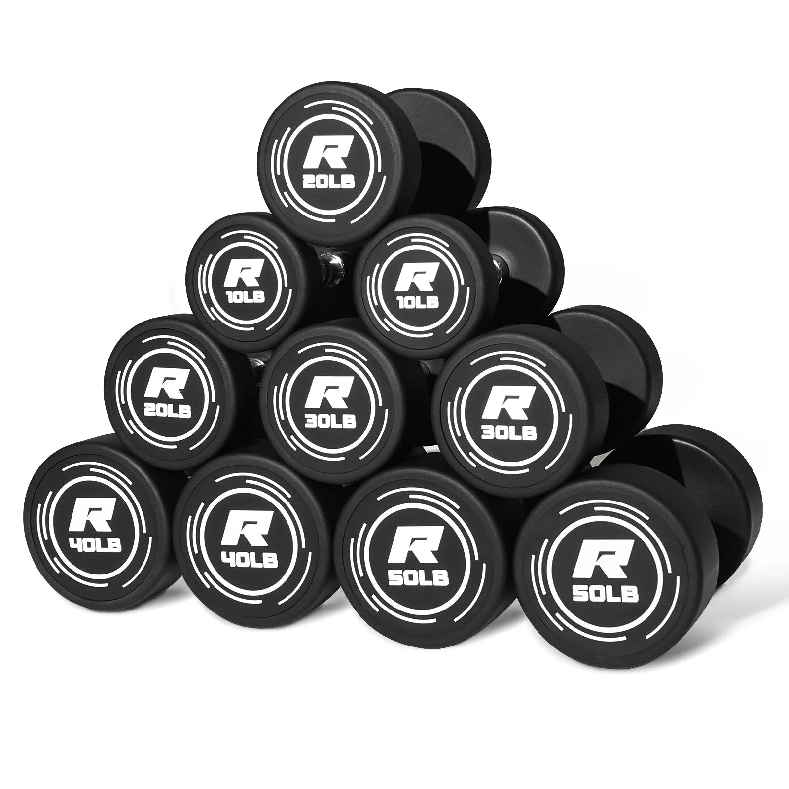 RitFit PVC-Coated Round Dumbbells in Pairs