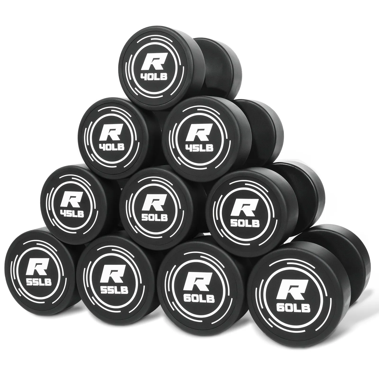 RitFit PVC-Coated Round Dumbbells in Pairs