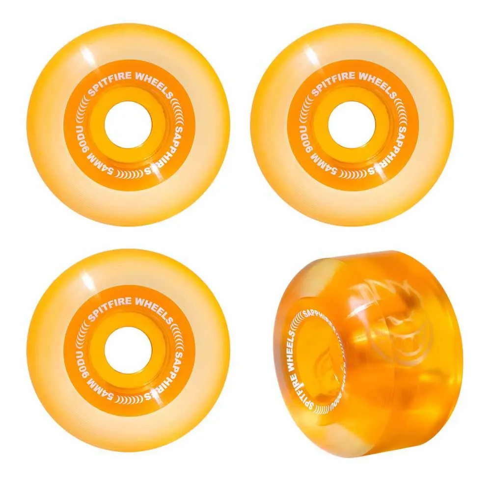 Spitfire Skateboard Wheels Sapphire 90DU Outer Core Orange 54mm