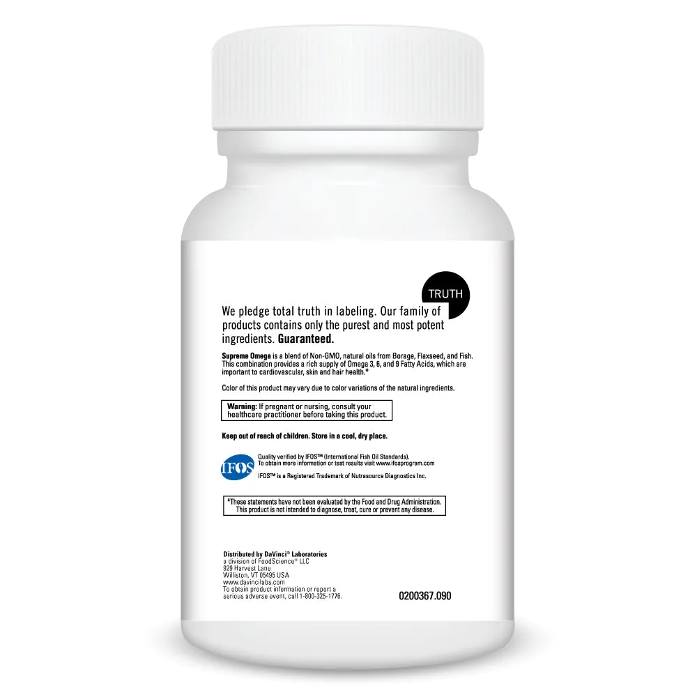 Supreme Omega 90 softgels by Davinci Labs