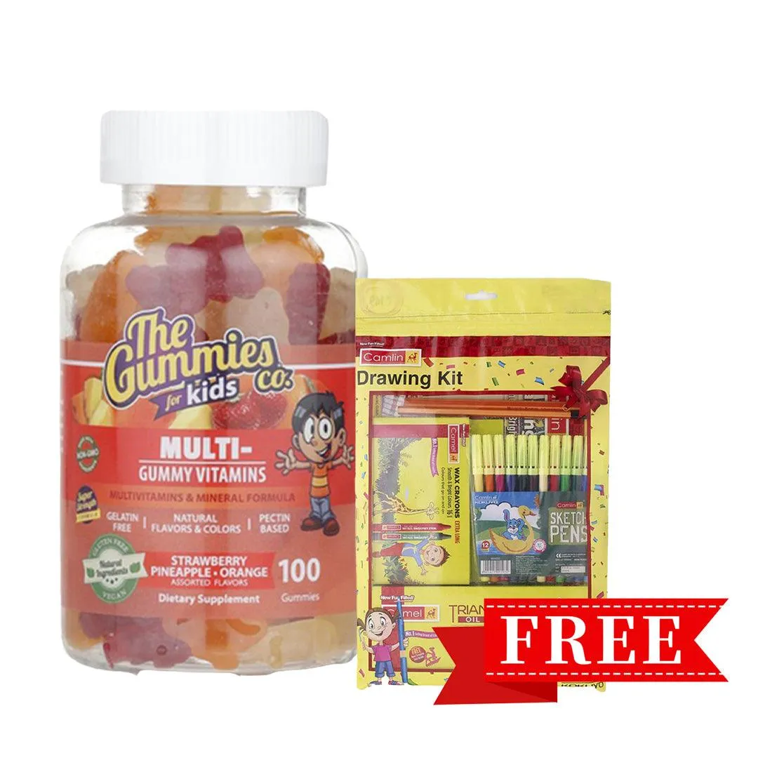 The Gummies Multi Gummy Vitamin For Kids 100s   Free Camlin Drawing Kit