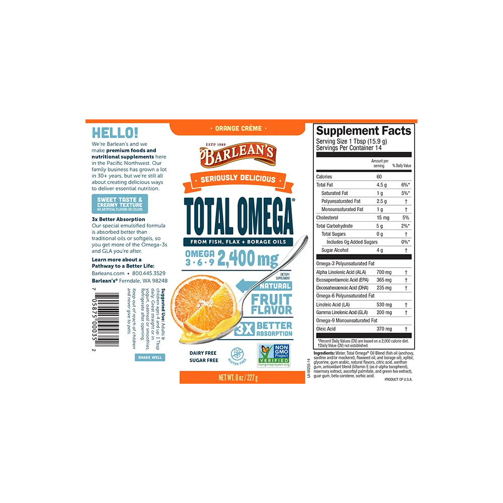 Total Omega 3-6-9 Orange Crème