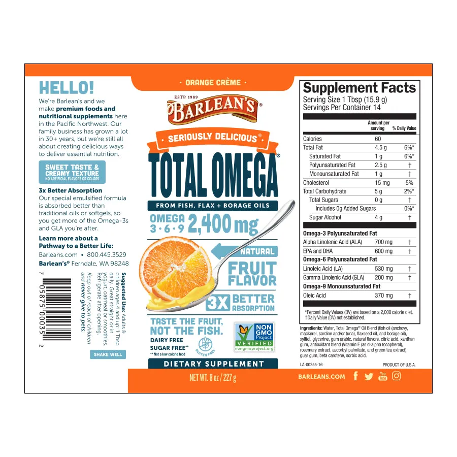 Total Omega 3-6-9 Orange Crème