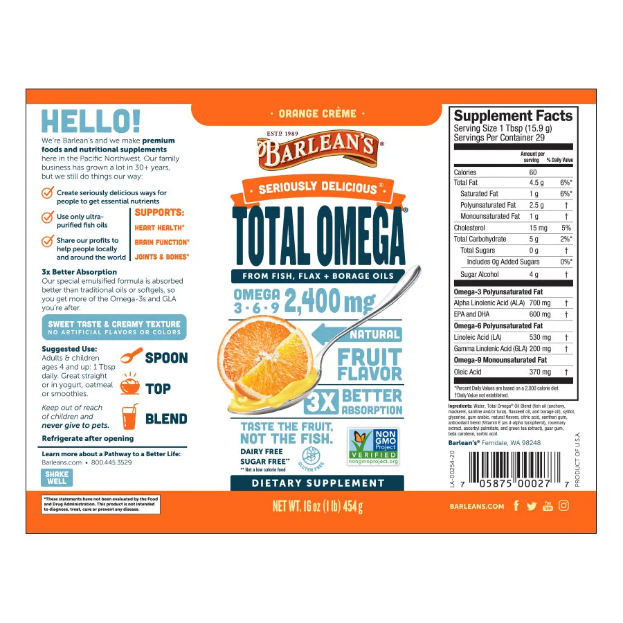 Total Omega 3-6-9 Orange Crème