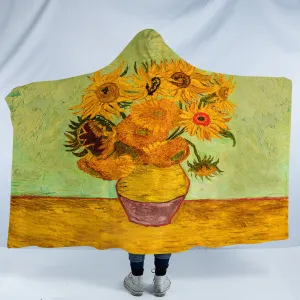 Van Gogh Sunflowers Cozy Hooded Blanket