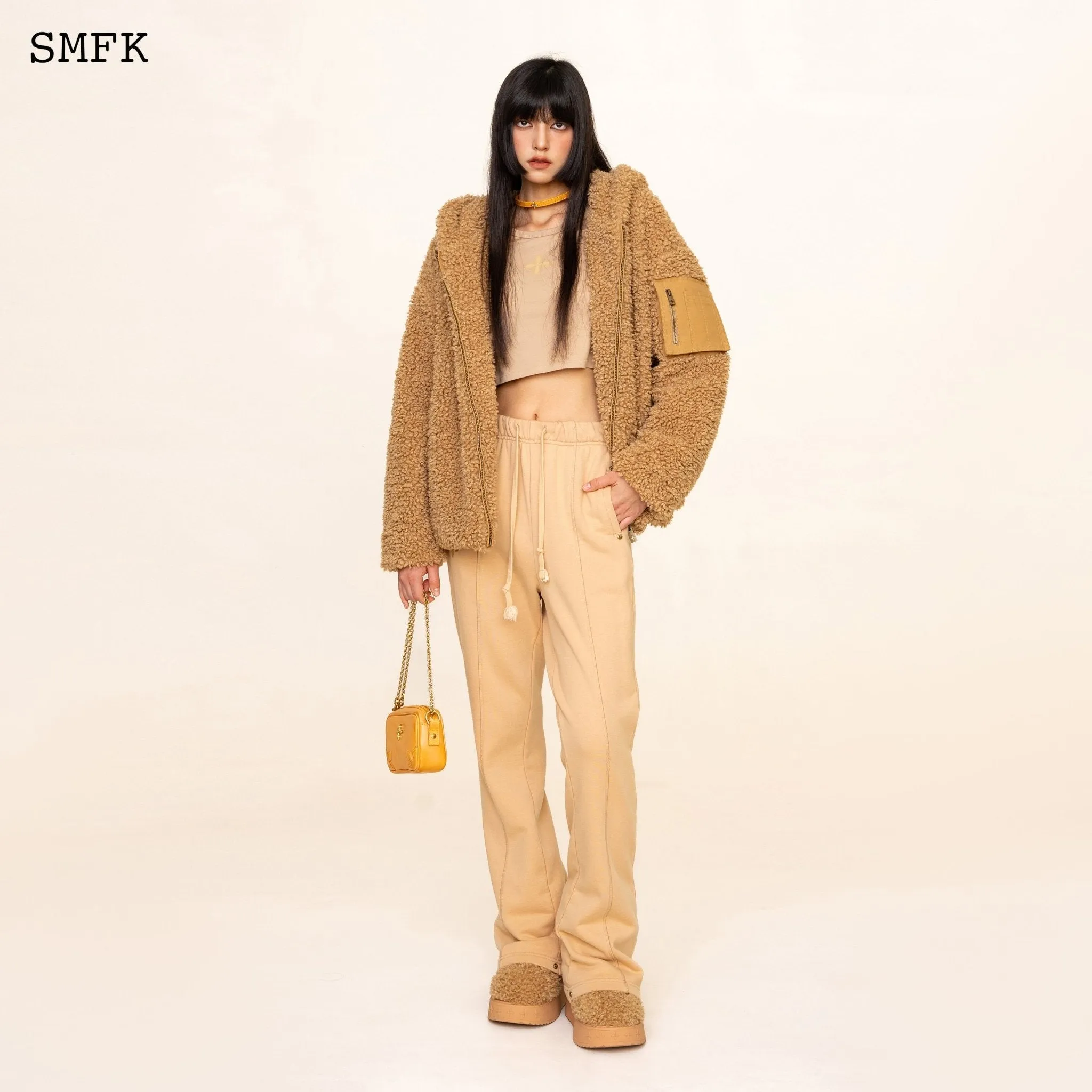 WildWorld Adventure Outdoor Faux Fur Hoodie In Wheat