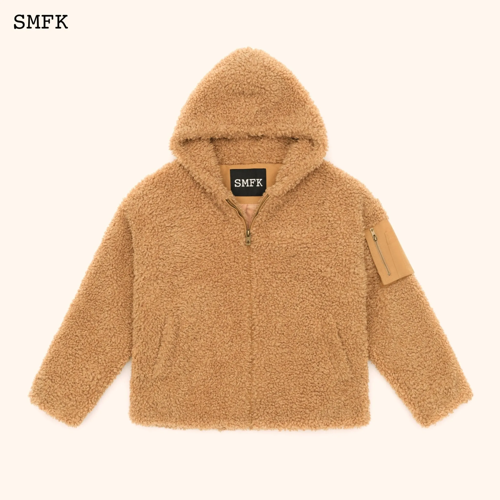 WildWorld Adventure Outdoor Faux Fur Hoodie In Wheat