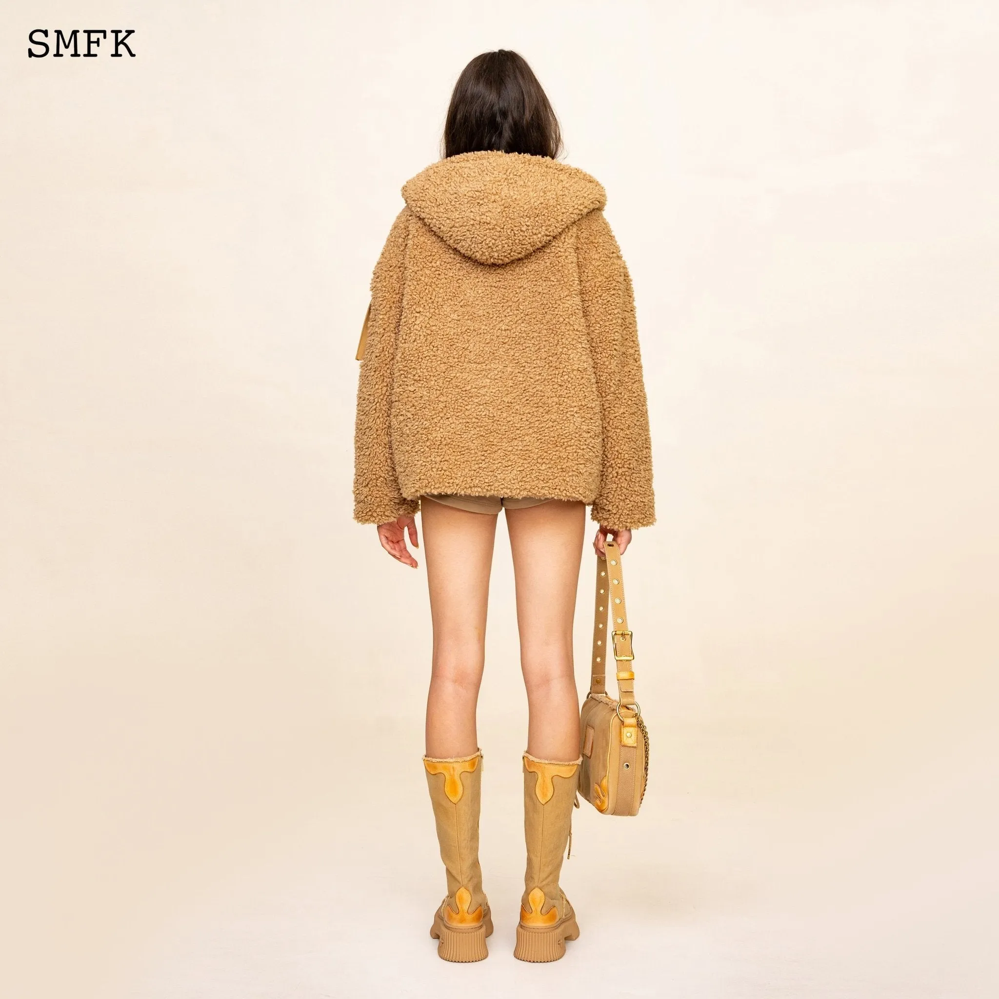 WildWorld Adventure Outdoor Faux Fur Hoodie In Wheat