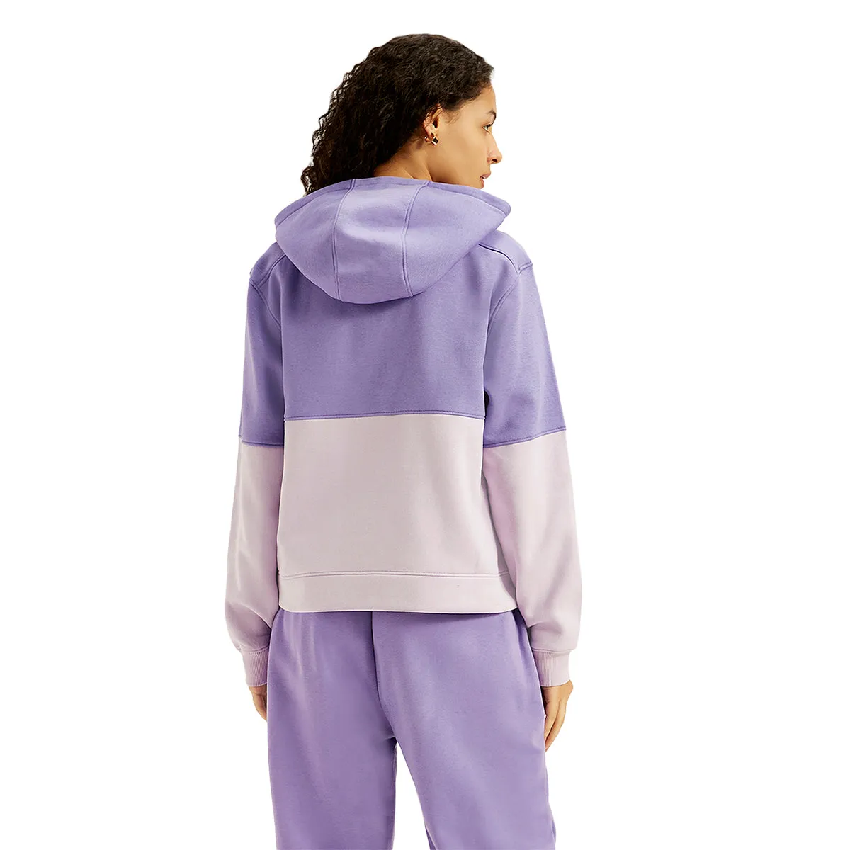 Women's Colorblock Lavender Hooded Sweatshirt