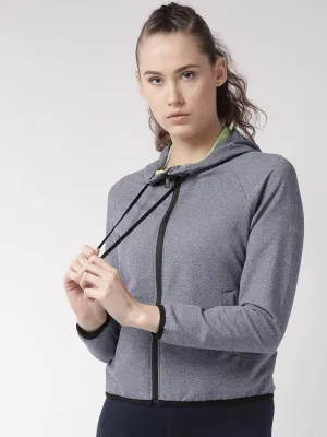 Women's Melange Grey Bomber  Jackect